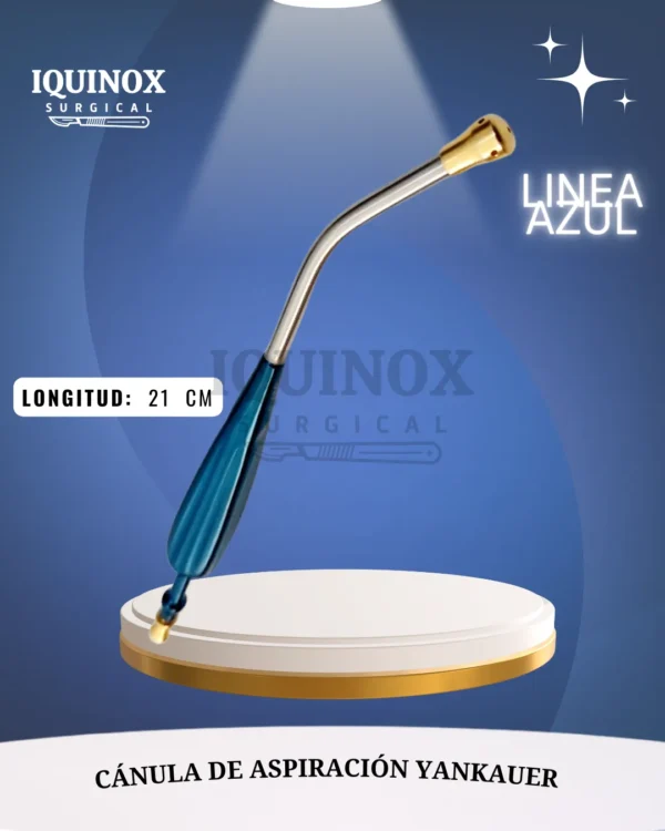 Cánula de aspiración Yankauer 21 cm /blue
