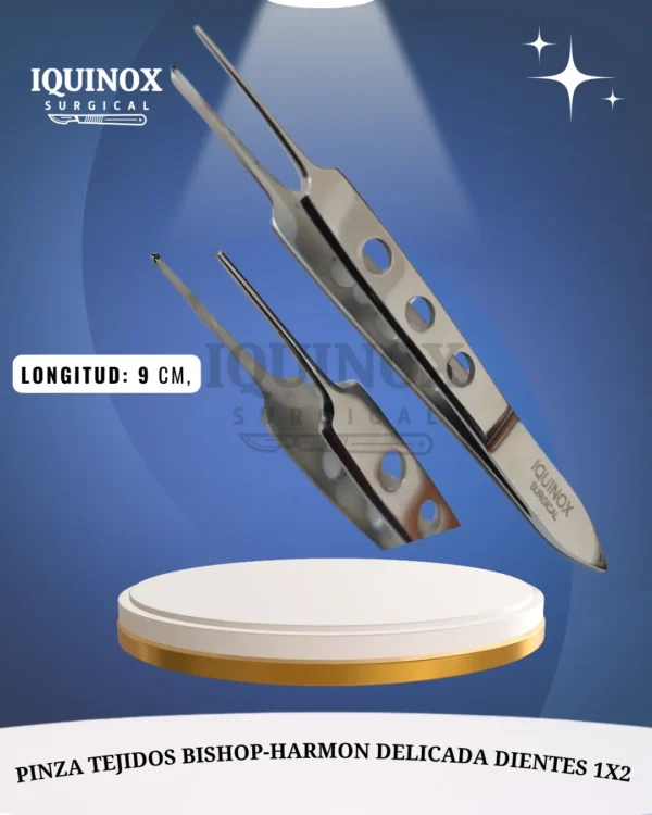 Pinza Tejidos Bishop Harmon delicada dientes 1X2 / 9 cm