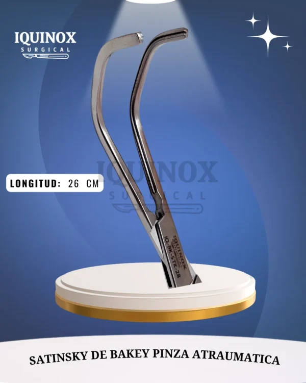 Pinza Satinsky de Bakey atraumática 26 cm