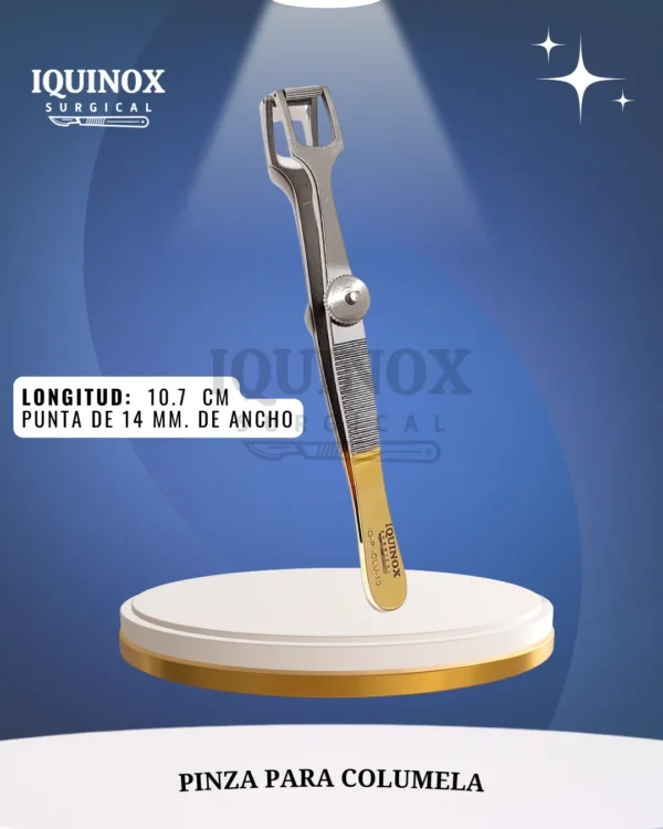 Pinza para Columela, punta de 14 mm de ancho, 10,7 cm longitud